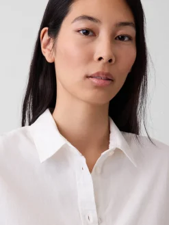 Linen-Blend Oversized Shirt