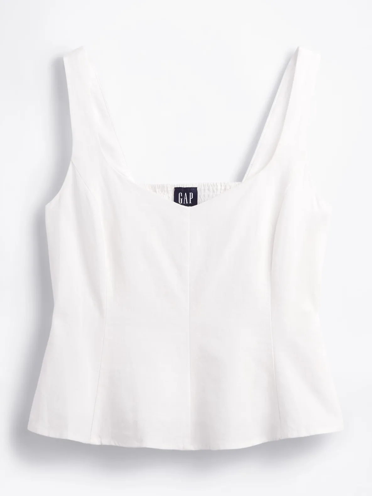 Linen-Blend Peplum Top