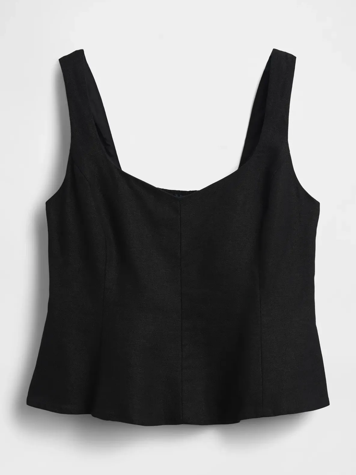 Linen-Blend Peplum Top