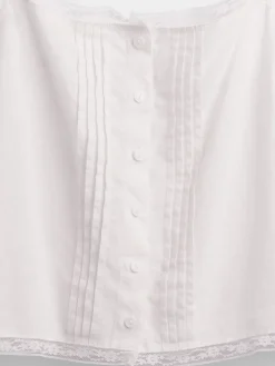 Linen-Blend Pintuck Crop PJ Tank Top