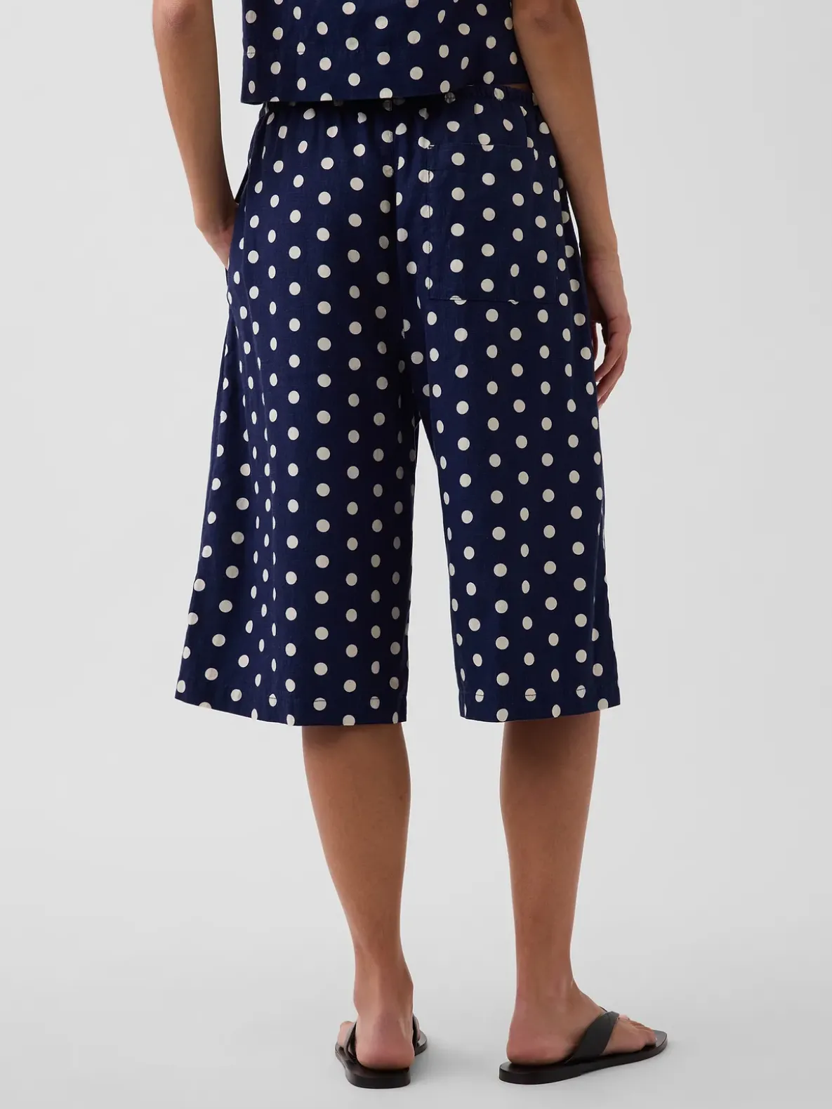 Linen-Blend Relaxed Easy Culotte Pants