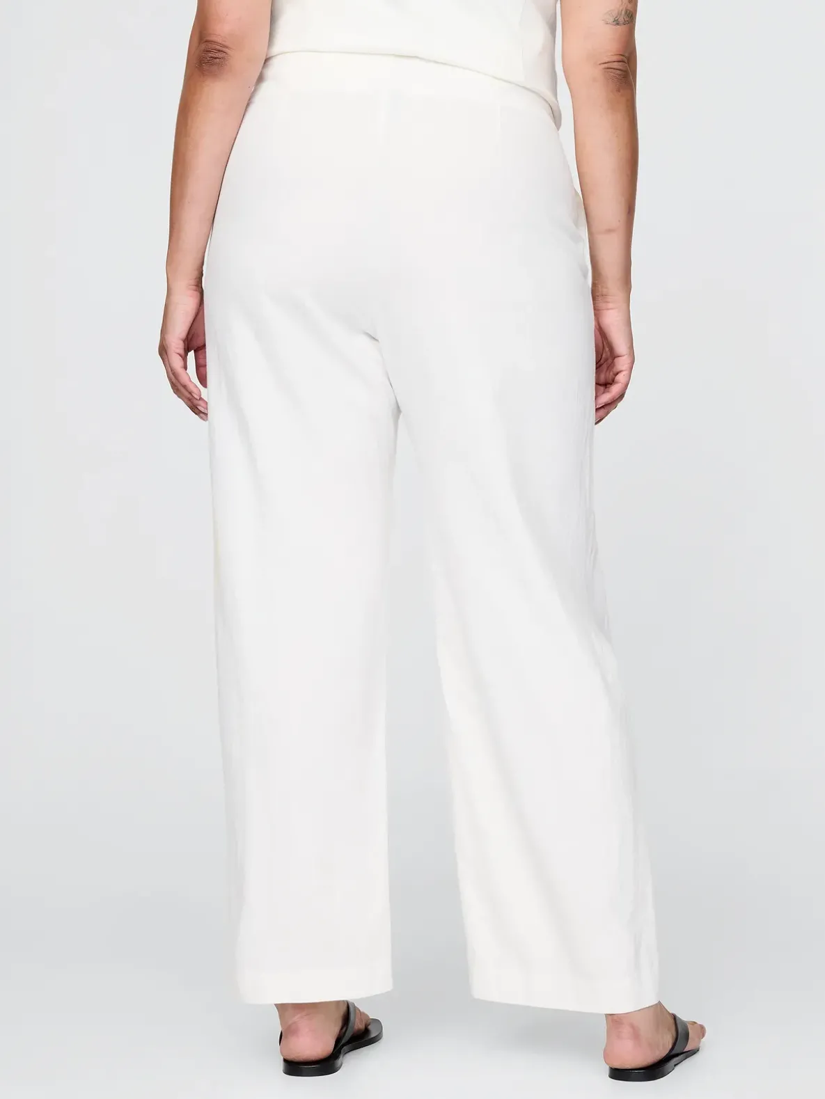 Linen-Blend Relaxed Straight Ankle Pants