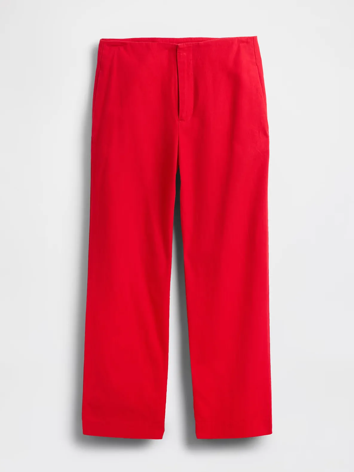 Linen-Blend Relaxed Straight Ankle Pants