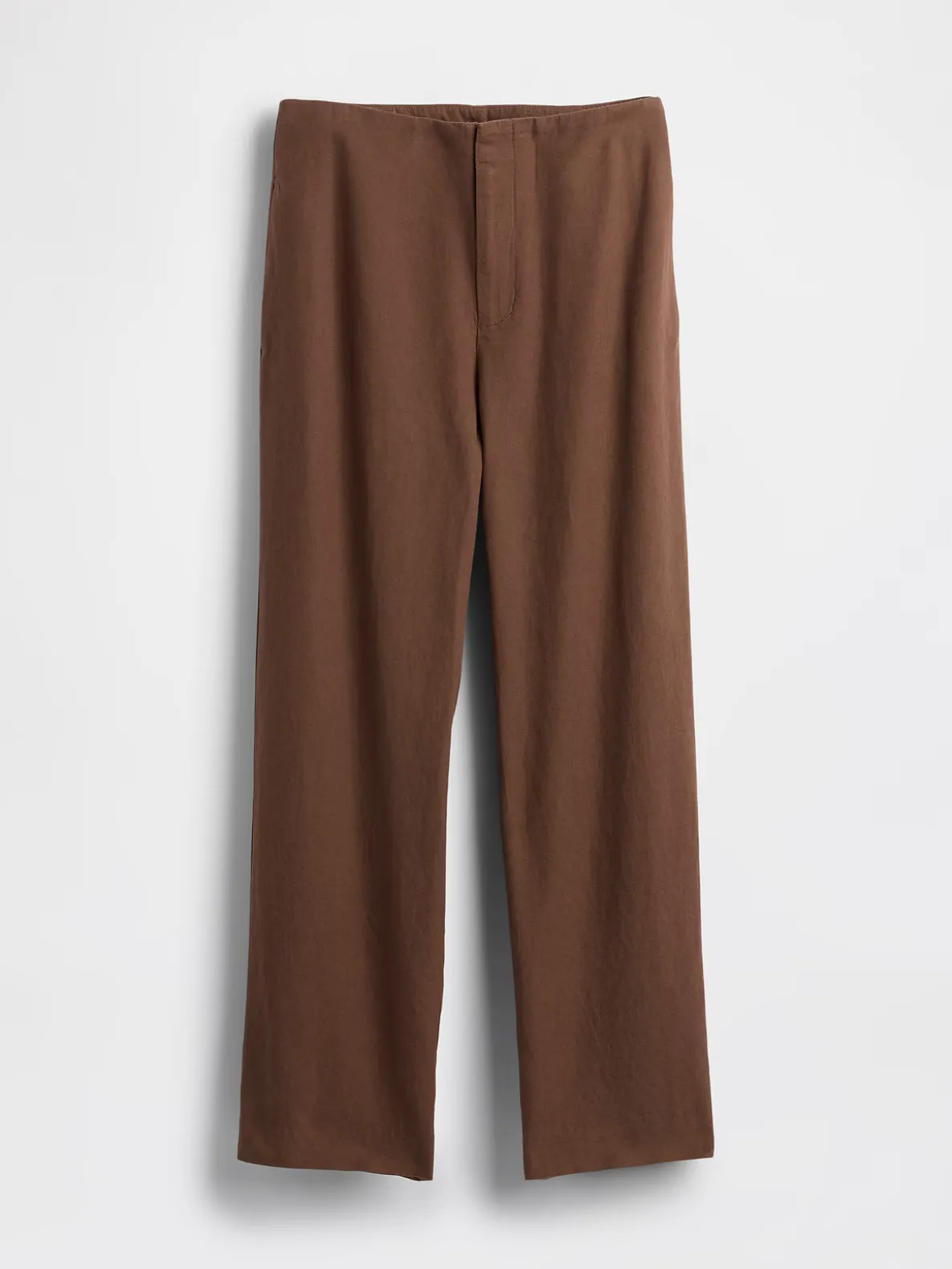 Linen-Blend Relaxed Straight Ankle Pants