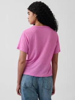 Linen-Blend Relaxed T-Shirt