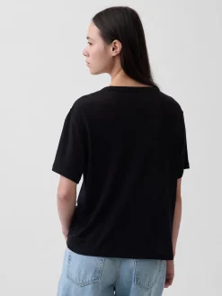 Linen-Blend Relaxed T-Shirt