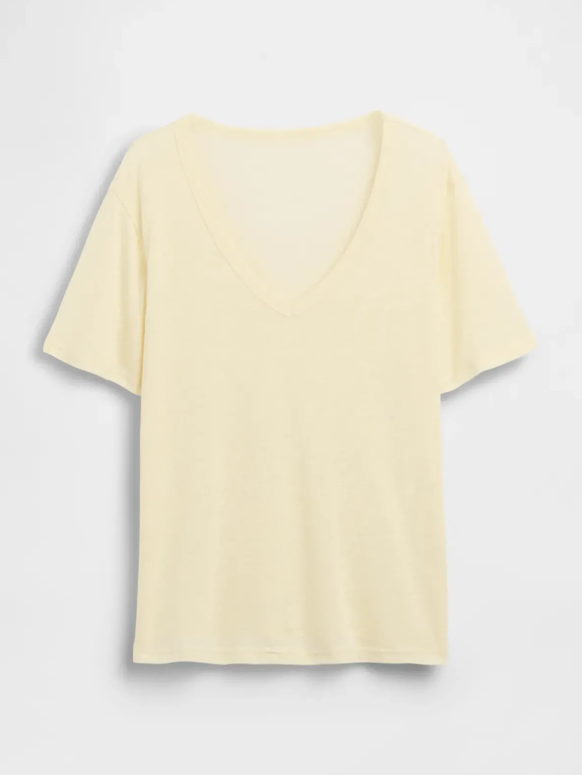 Linen-Blend Relaxed V-Neck T-Shirt