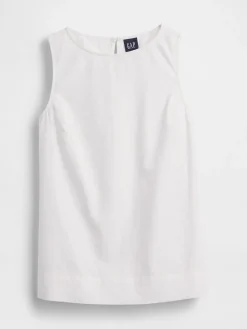 Linen-Blend Shell Tank Top