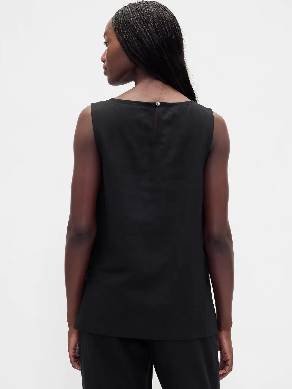 Linen-Blend Shell Tank Top