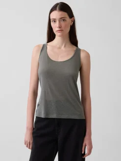 Linen-Blend Tank Top