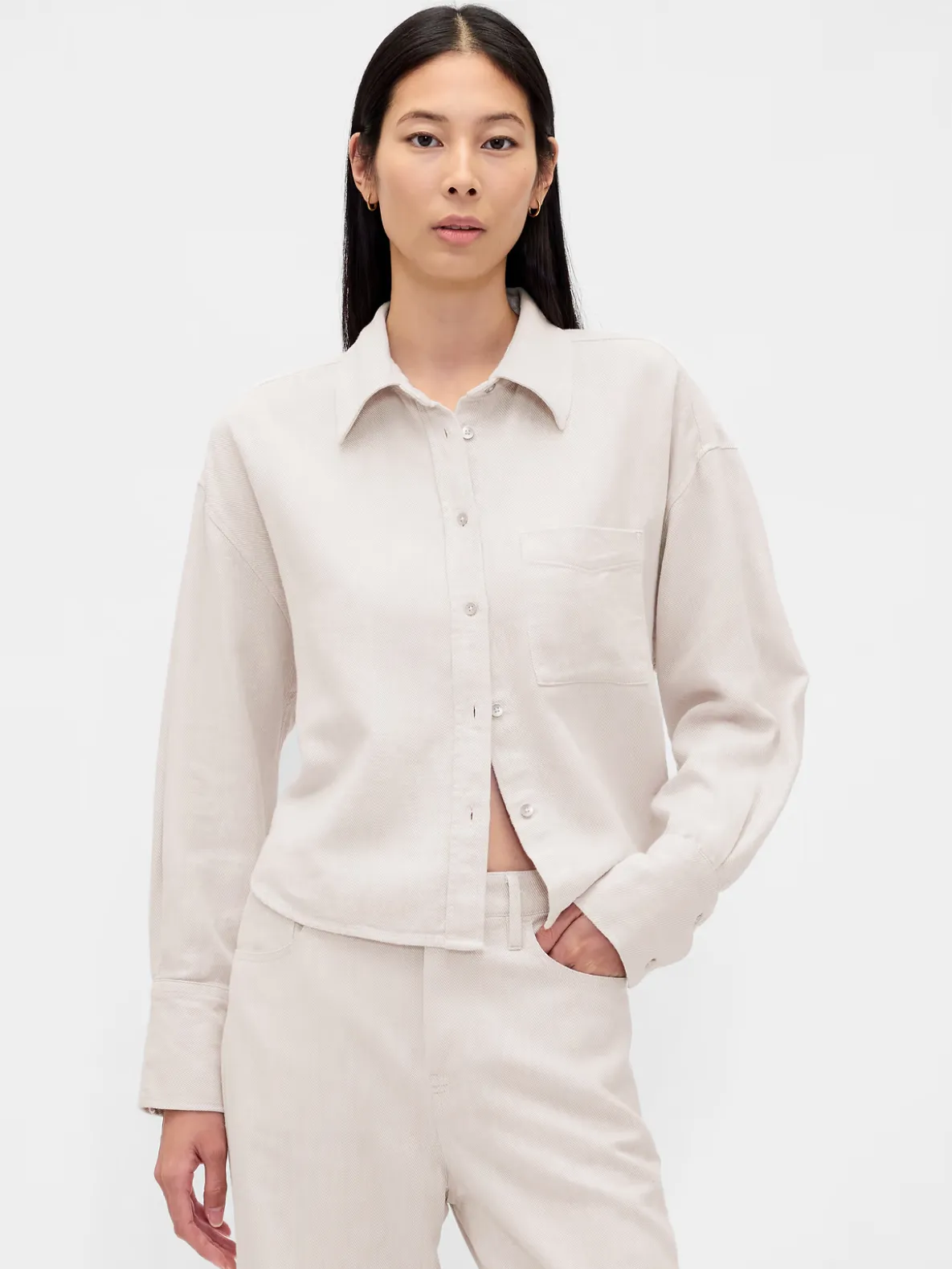 Linen-Cotton Oversized Shirt