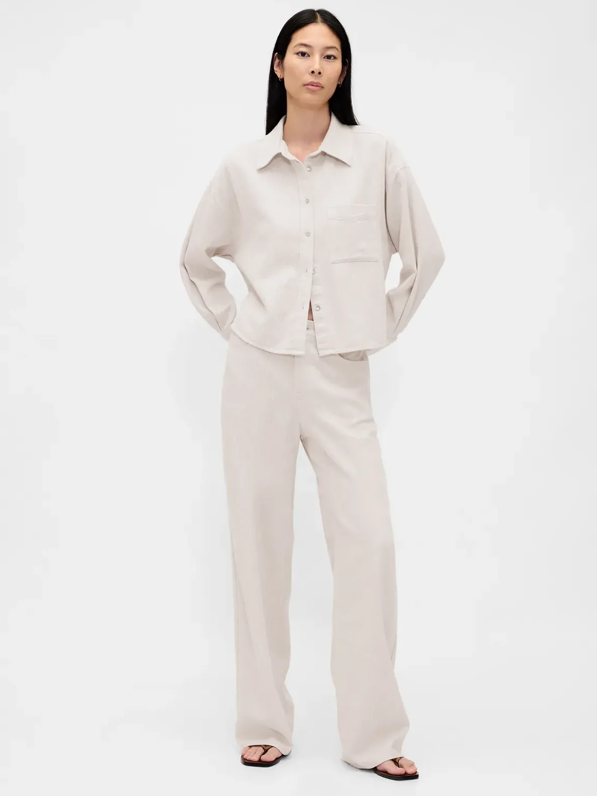 Linen-Cotton Oversized Shirt