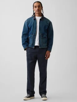 Linen-Cotton Relaxed Straight Trousers