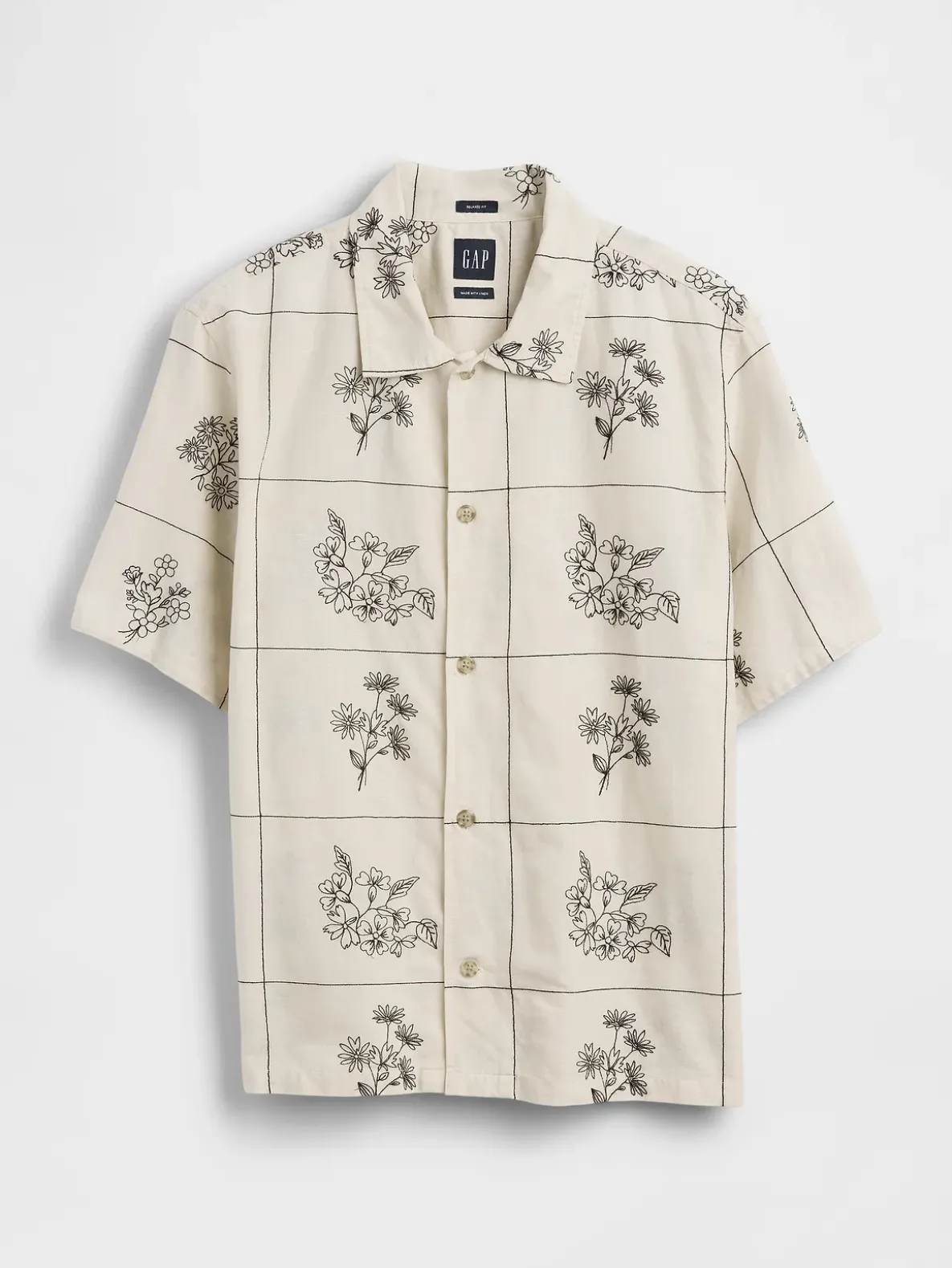 Linen-Cotton Relaxed Straight-Hem Shirt