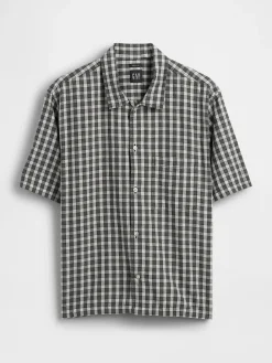 Linen-Cotton Relaxed Straight-Hem Shirt