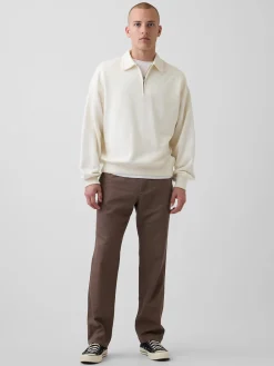 Linen-Cotton Relaxed Straight Pants