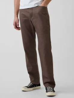 Linen-Cotton Relaxed Straight Pants