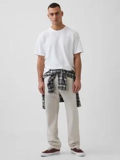 Linen-Cotton Relaxed Straight Pants