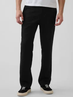 Linen-Cotton Relaxed Straight Trousers