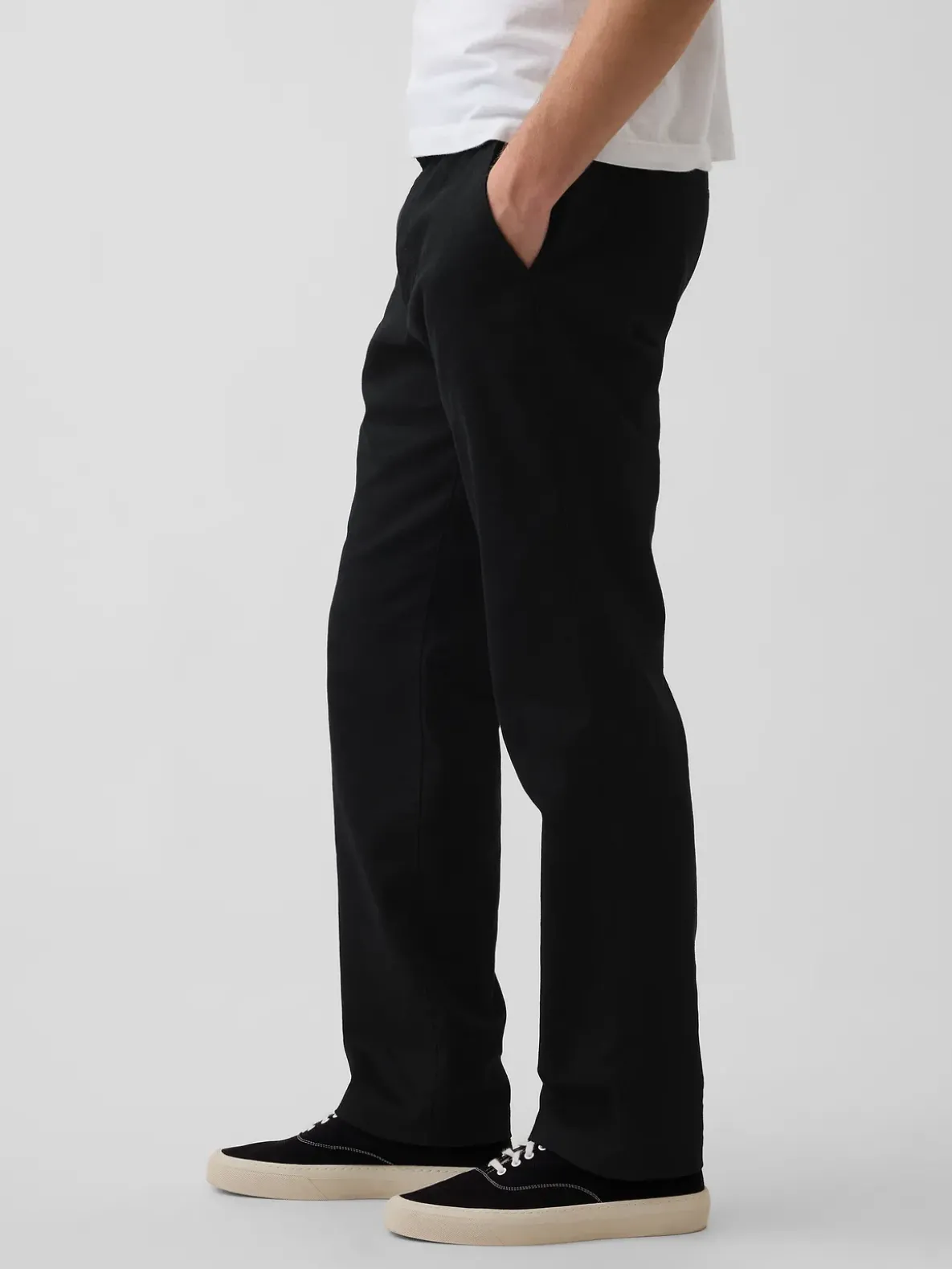 Linen-Cotton Relaxed Straight Trousers