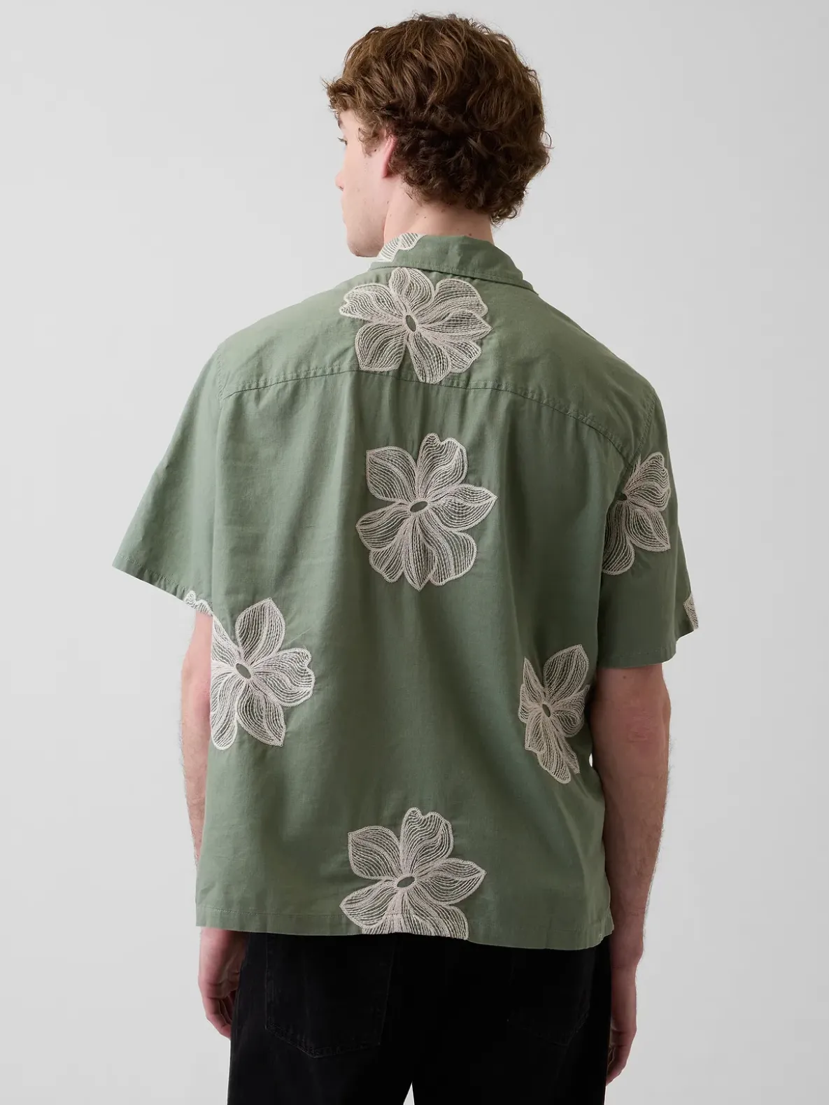 Linen-Cotton Relaxed Straight-Hem Shirt