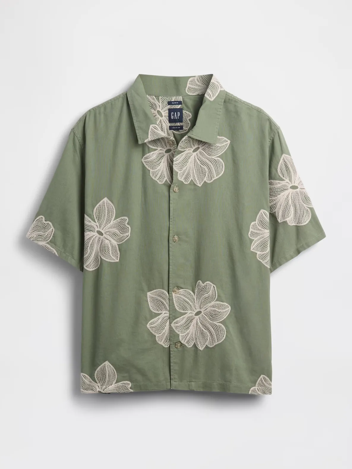 Linen-Cotton Relaxed Straight-Hem Shirt