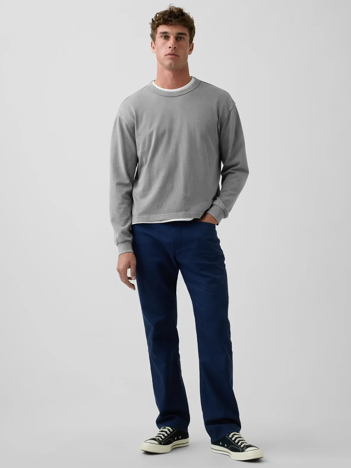 Linen-Cotton Relaxed Straight Pants