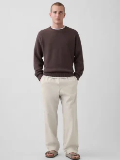 Linen-Cotton Relaxed Taper Easy Pants