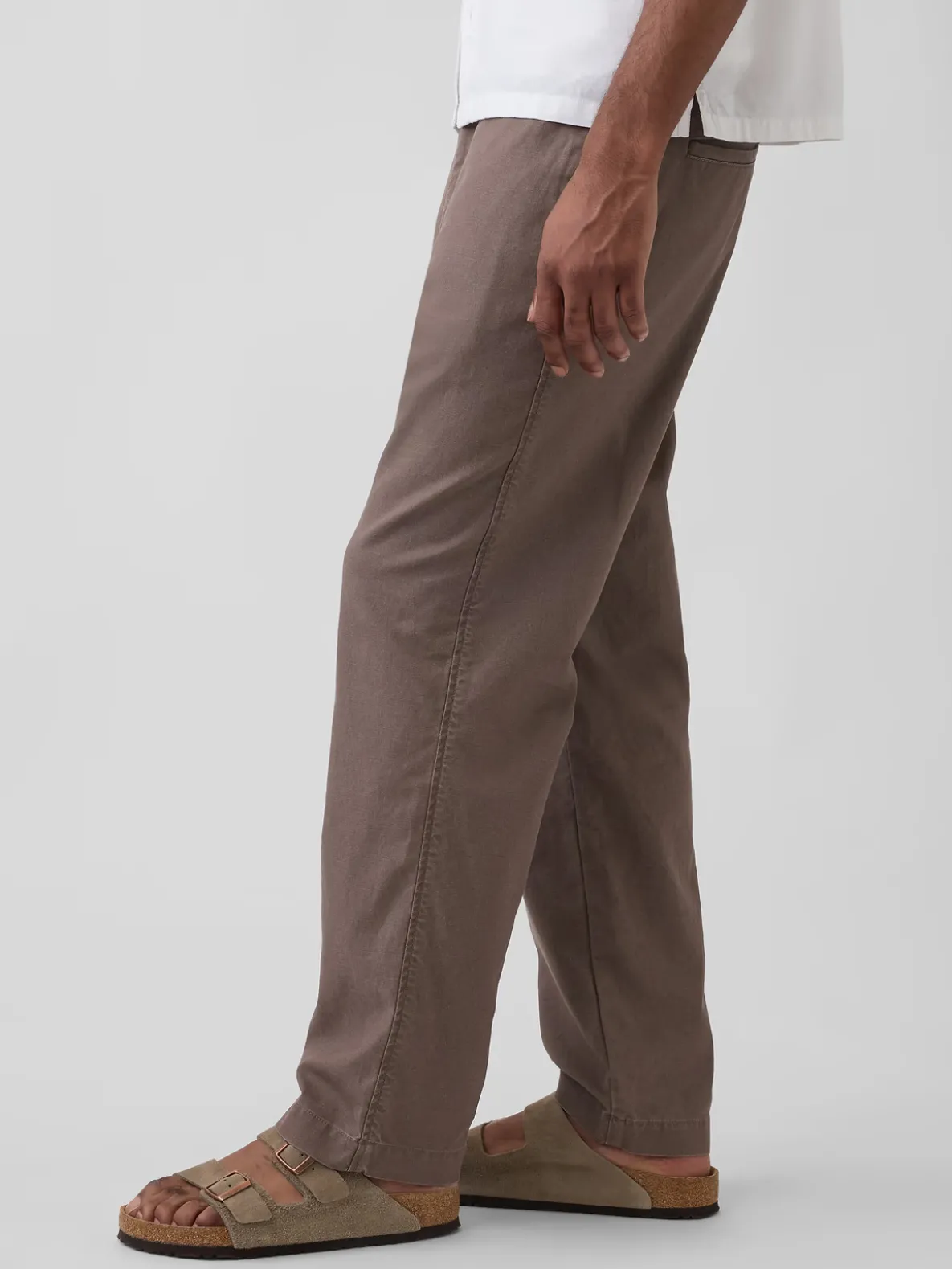 Linen-Cotton Relaxed Taper Easy Pants