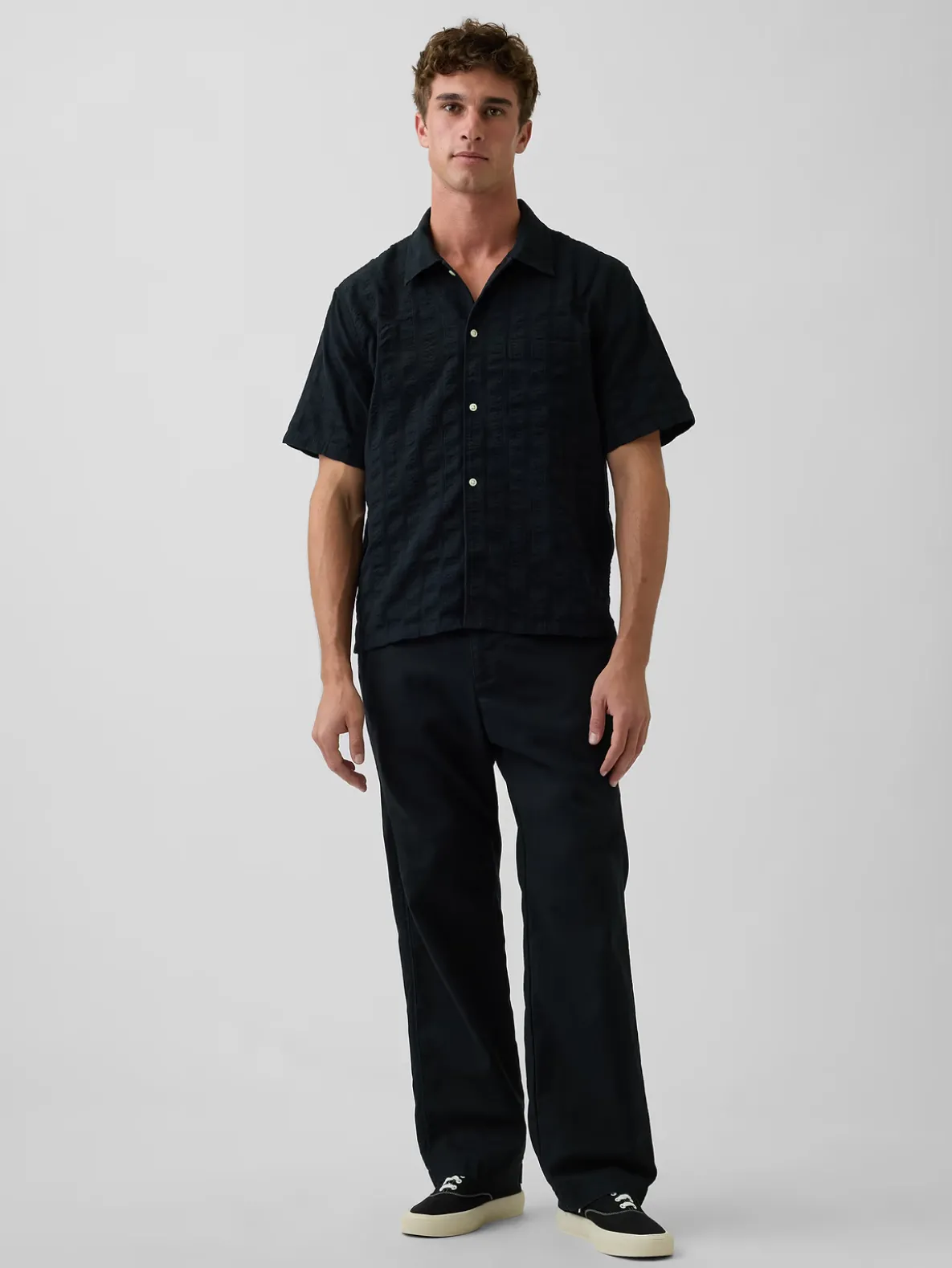 Linen-Cotton Relaxed Taper Easy Pants