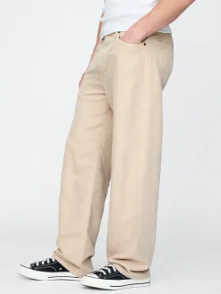 Linen-Cotton '90s Loose Herringbone Pants