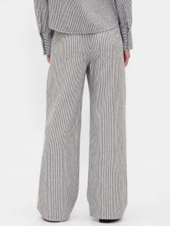 Linen-Cotton Wide-Leg Pants