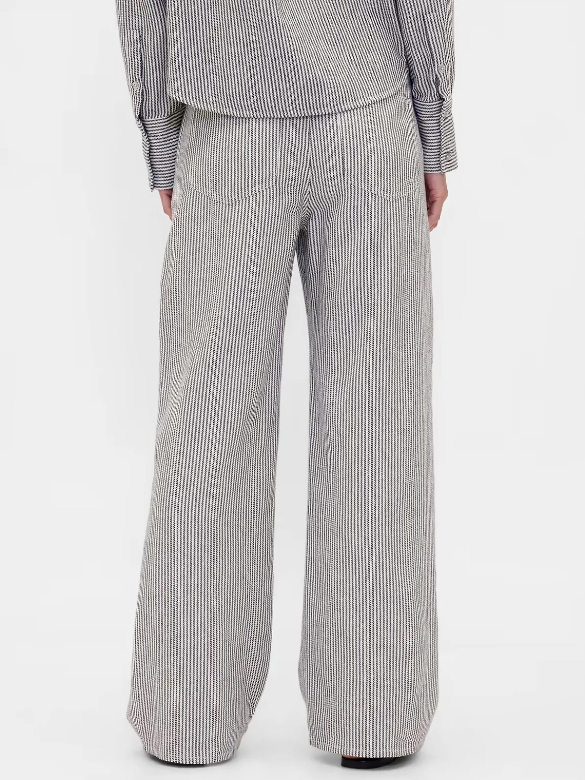 Linen-Cotton Wide-Leg Pants