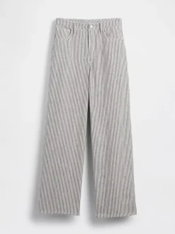 Linen-Cotton Wide-Leg Pants