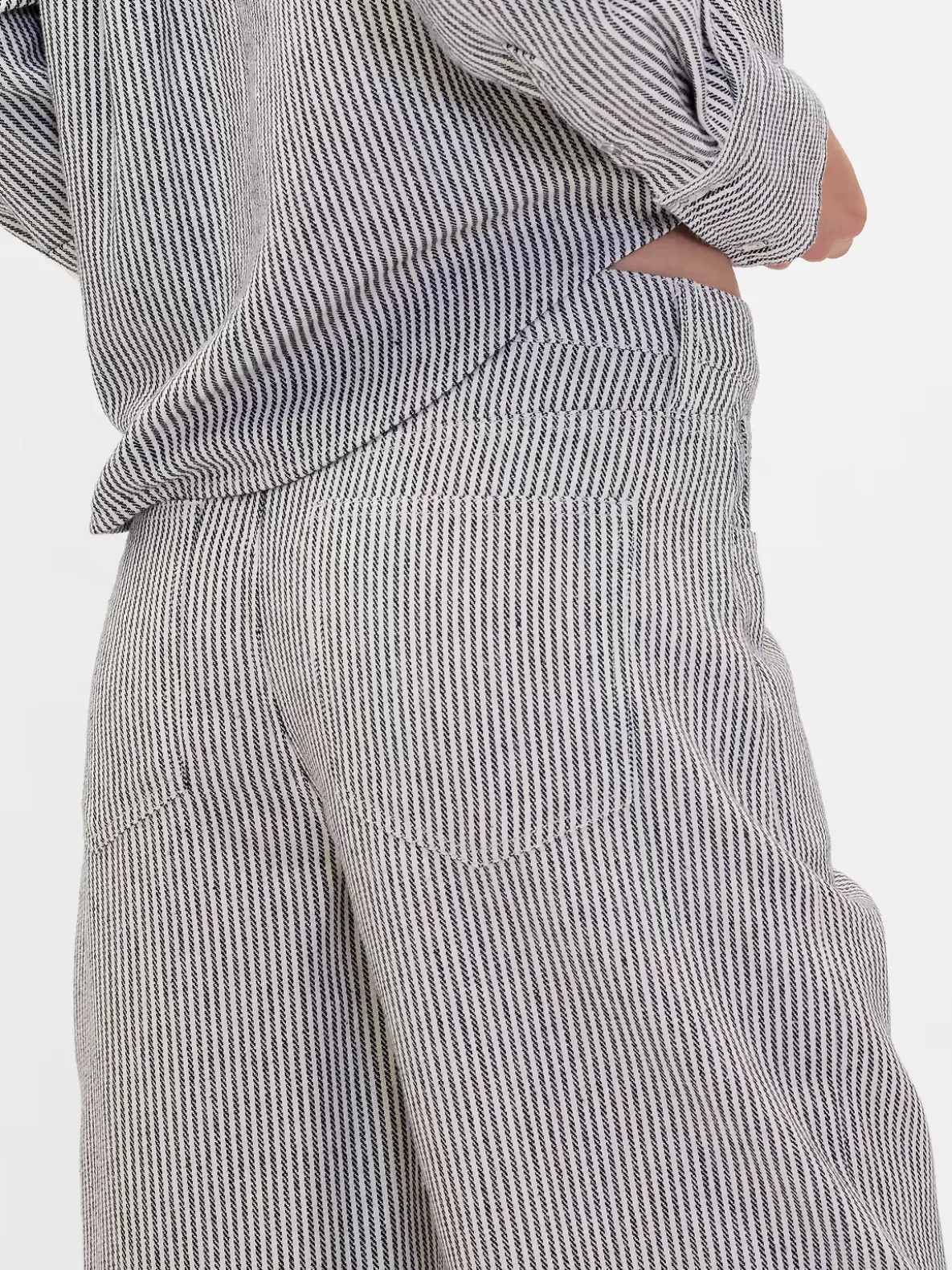 Linen-Cotton Wide-Leg Pants