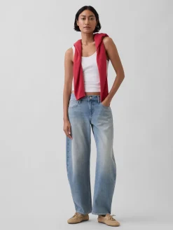 Low Rise Barrel Jeans