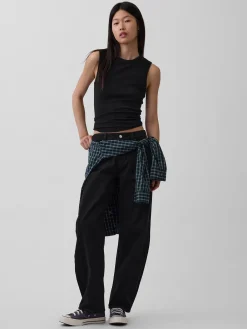 Low Rise Barrel Jeans