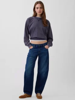 Low Rise Barrel Jeans
