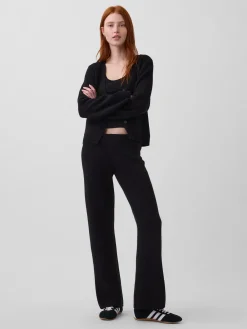 Low Rise Cotton-Blend Boot Sweater Pants