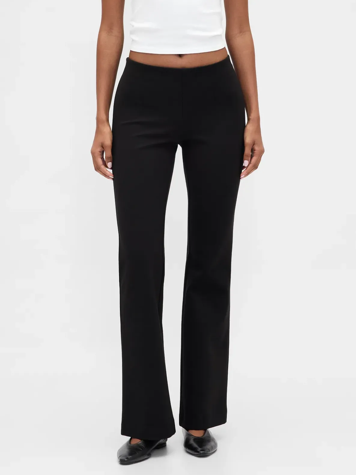 Low Rise Double Knit Flare Pants