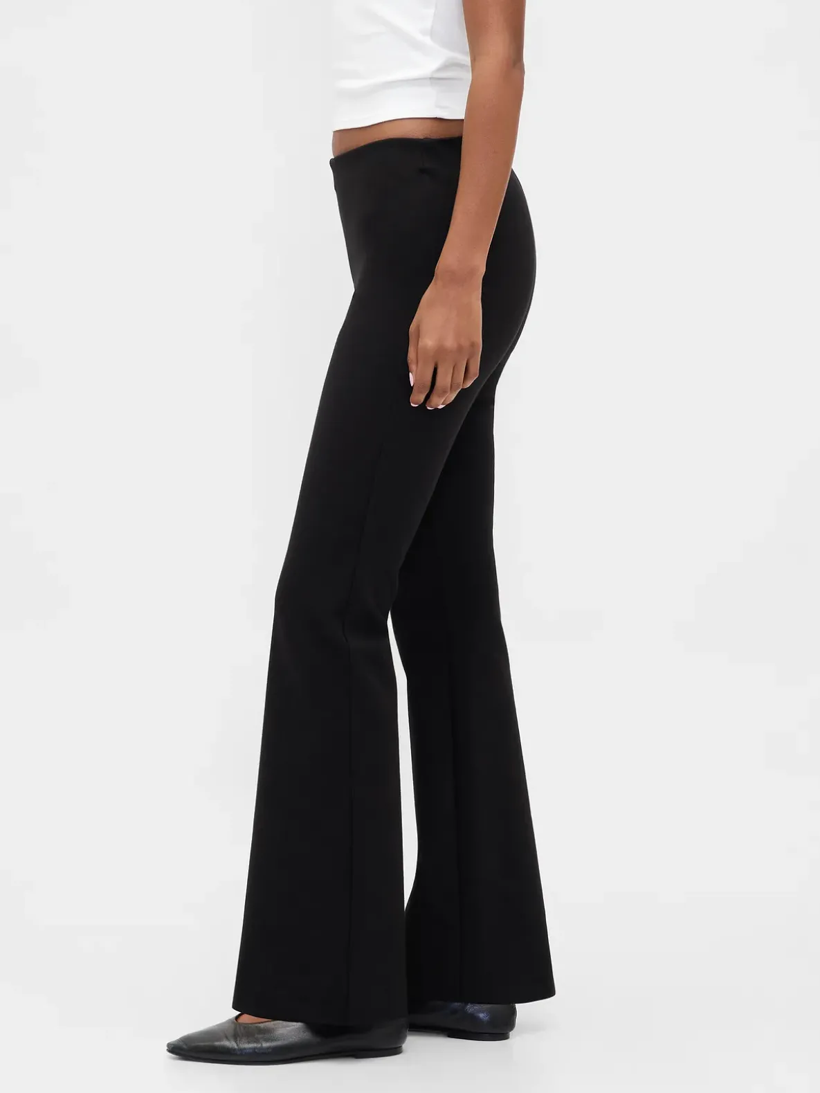 Low Rise Double Knit Flare Pants