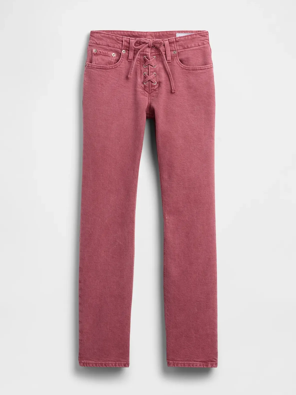 Low Rise Lace-Up '90s Slim Straight Jeans