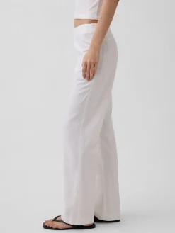 Low Rise Linen-Blend Flare Pants