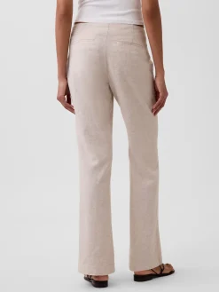 Low Rise Linen-Blend Flare Pants
