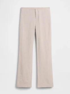 Low Rise Linen-Blend Flare Pants