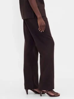 Low Rise Linen-Blend Flare Pants