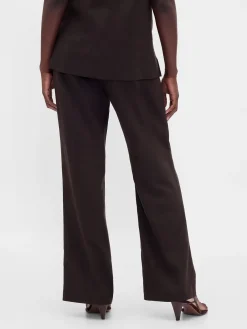Low Rise Linen-Blend Flare Pants