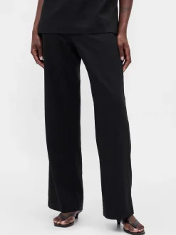 Low Rise Linen-Blend Flare Pants