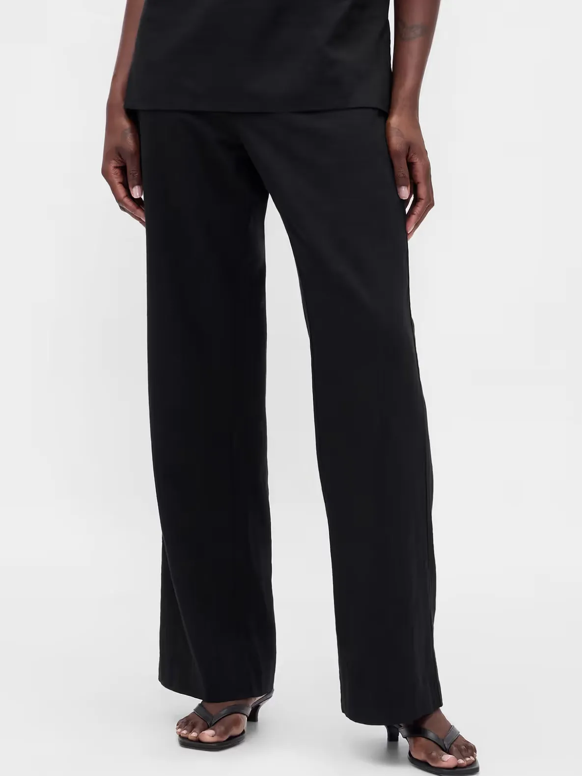 Low Rise Linen-Blend Flare Pants