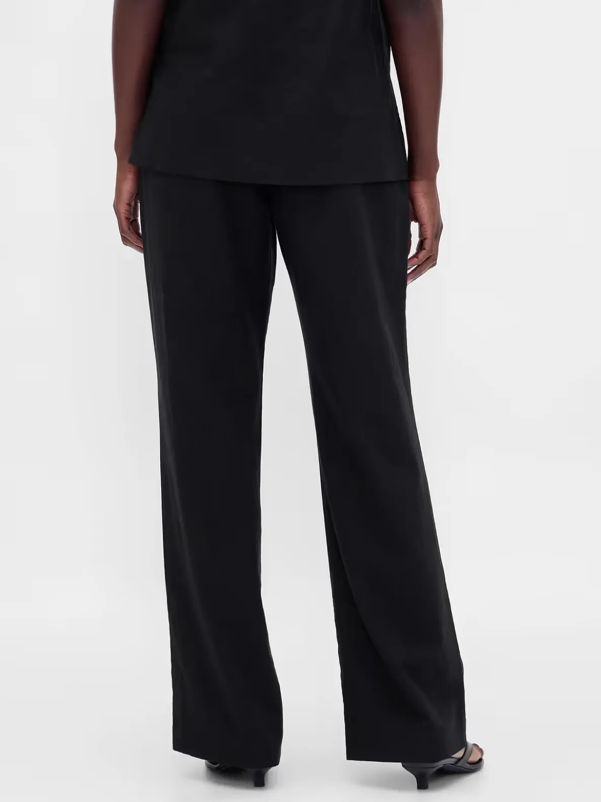 Low Rise Linen-Blend Flare Pants